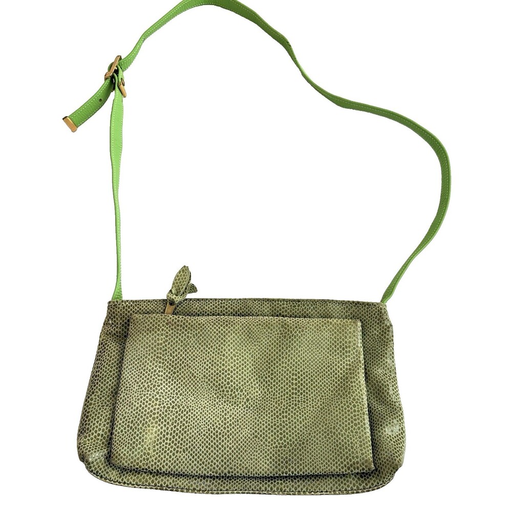 Vintage OHH! ASHLEY Metallic Gold Copper Leather Flap Shoulder Shoulder Bag USA